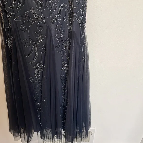 Adrianna Papell Charcoal floor length dress - Picture 3 of 5